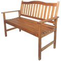 Seasonal Trends Park Bench, 1245 mm W, 610 mm D, 910 mm H, 450 lb Seating, Mahogany Seat, Mahogany Frame IP104-175